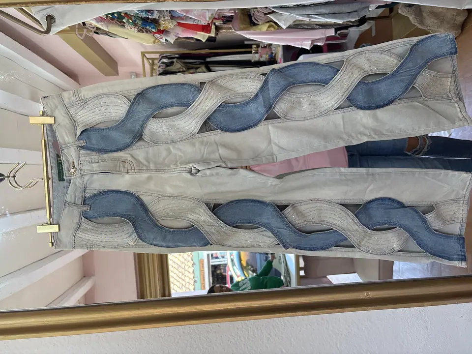 Pantalón rayas brillos
