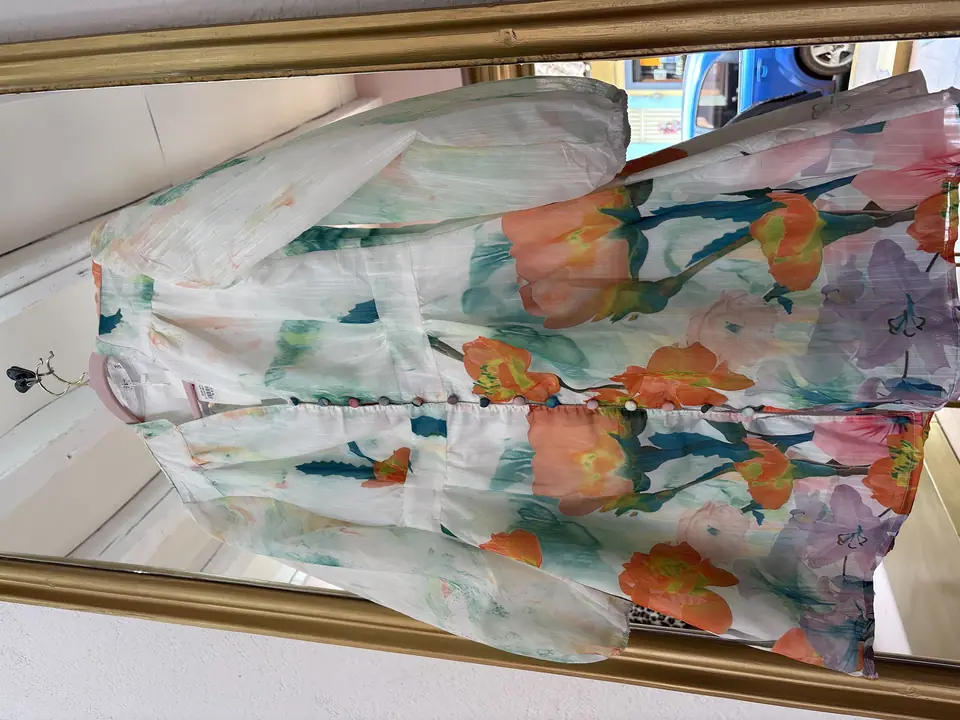 Vestido blanco verde