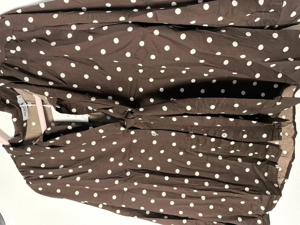Camisa de puntos café