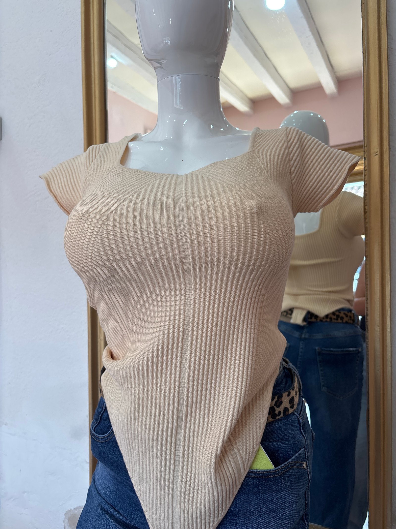 Body estambre manga corta