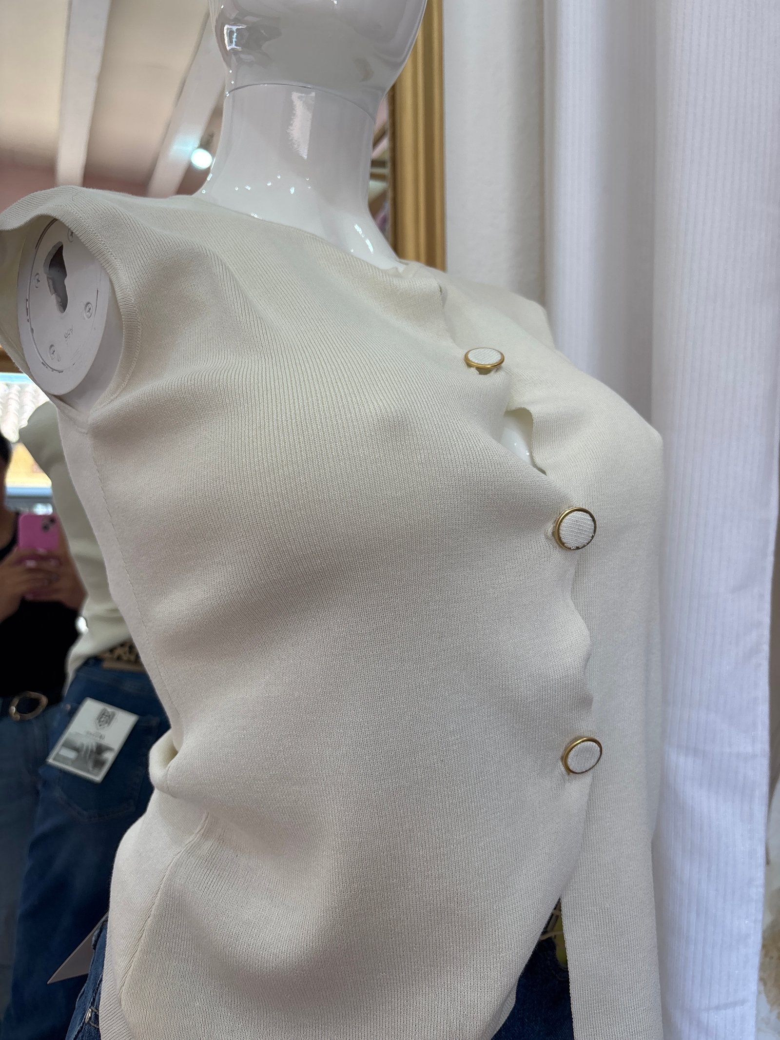 Chaleco punto beige