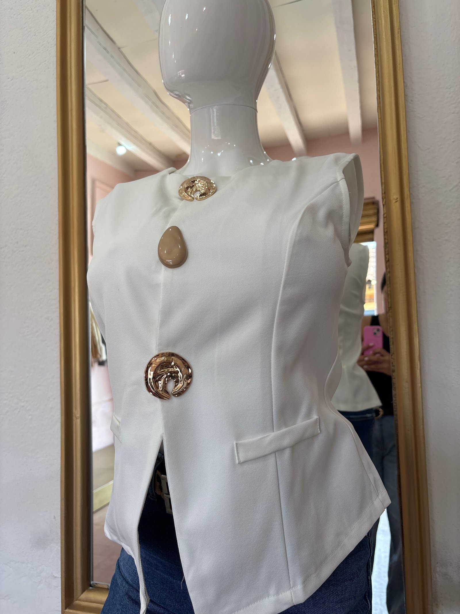 Chaleco tipo conjunto beige