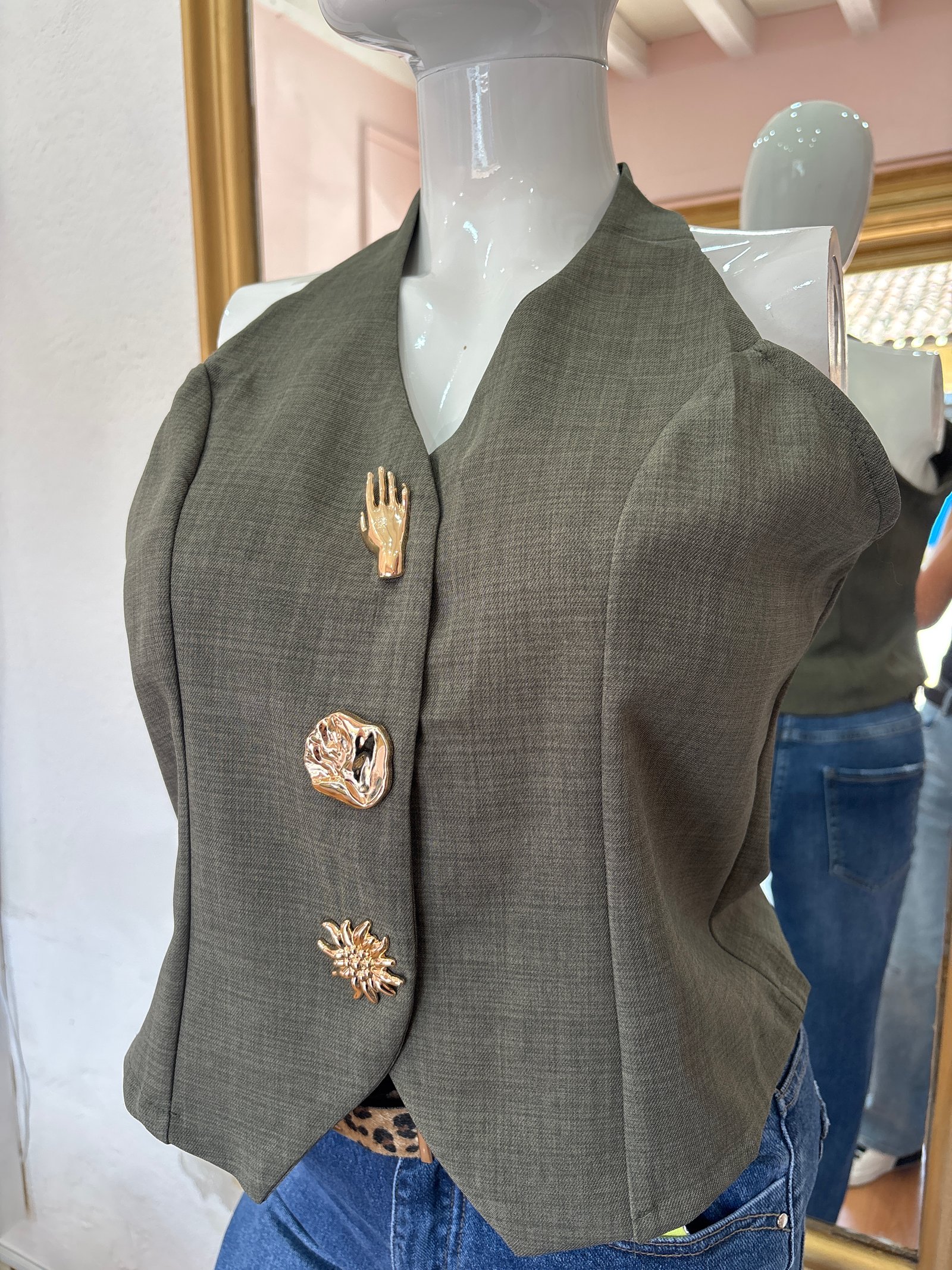 Chaleco tipo conjunto verde