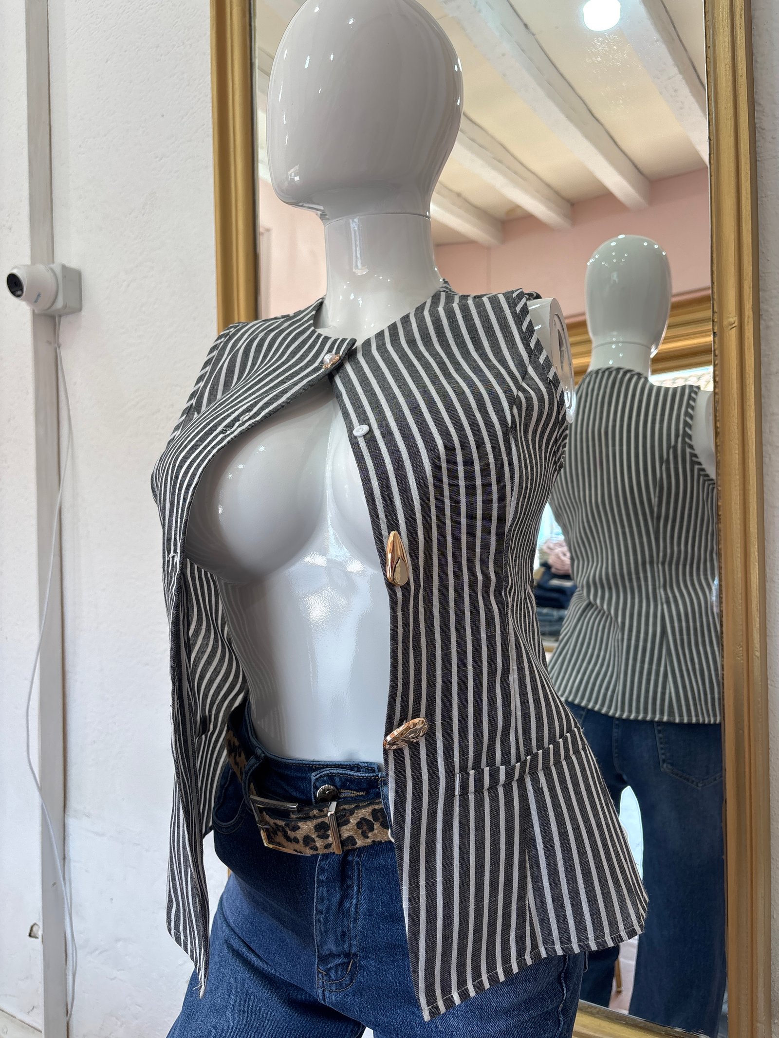 Chaleco tipo conjunto rayas