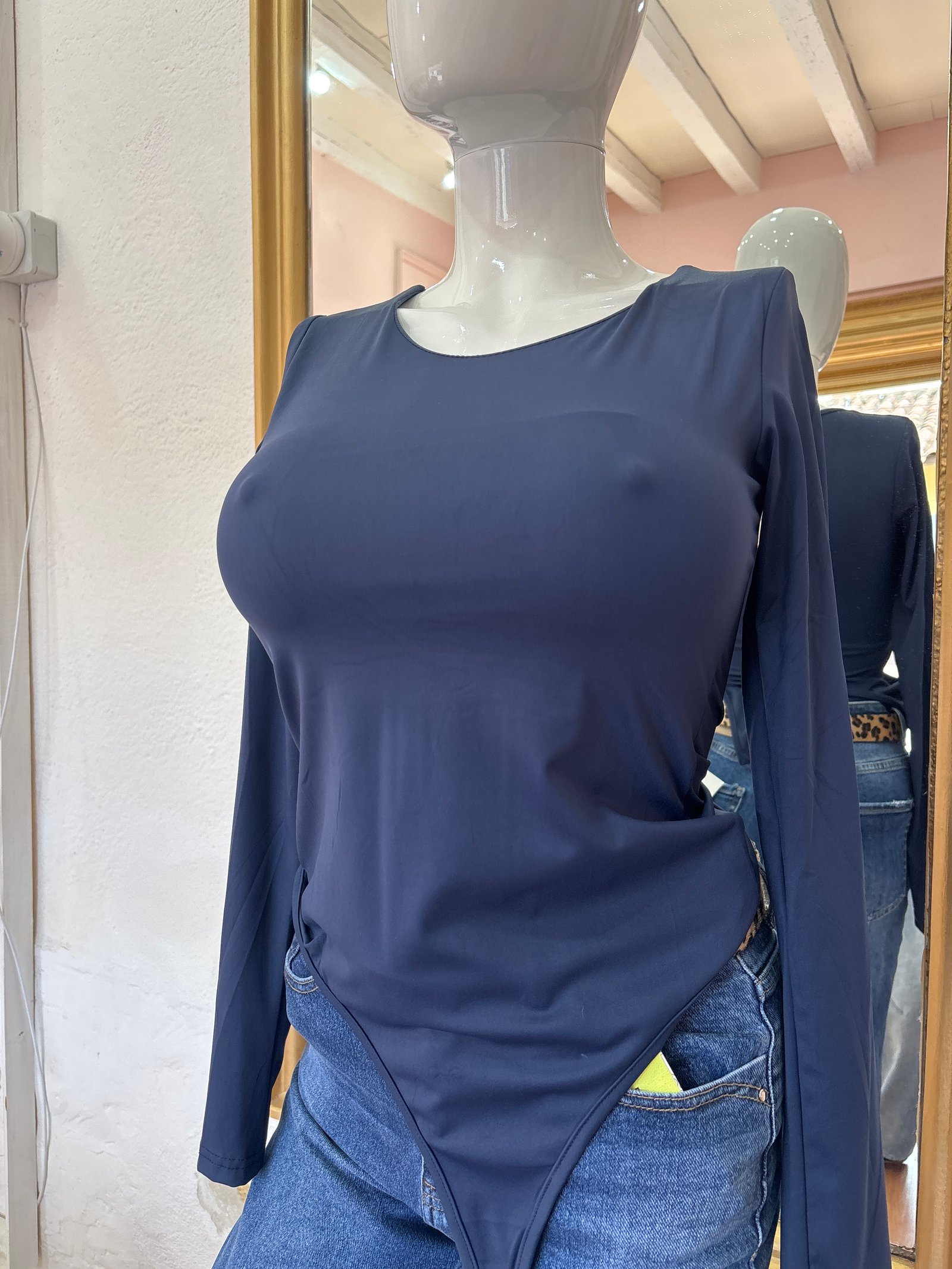 Body  manga, larga azul