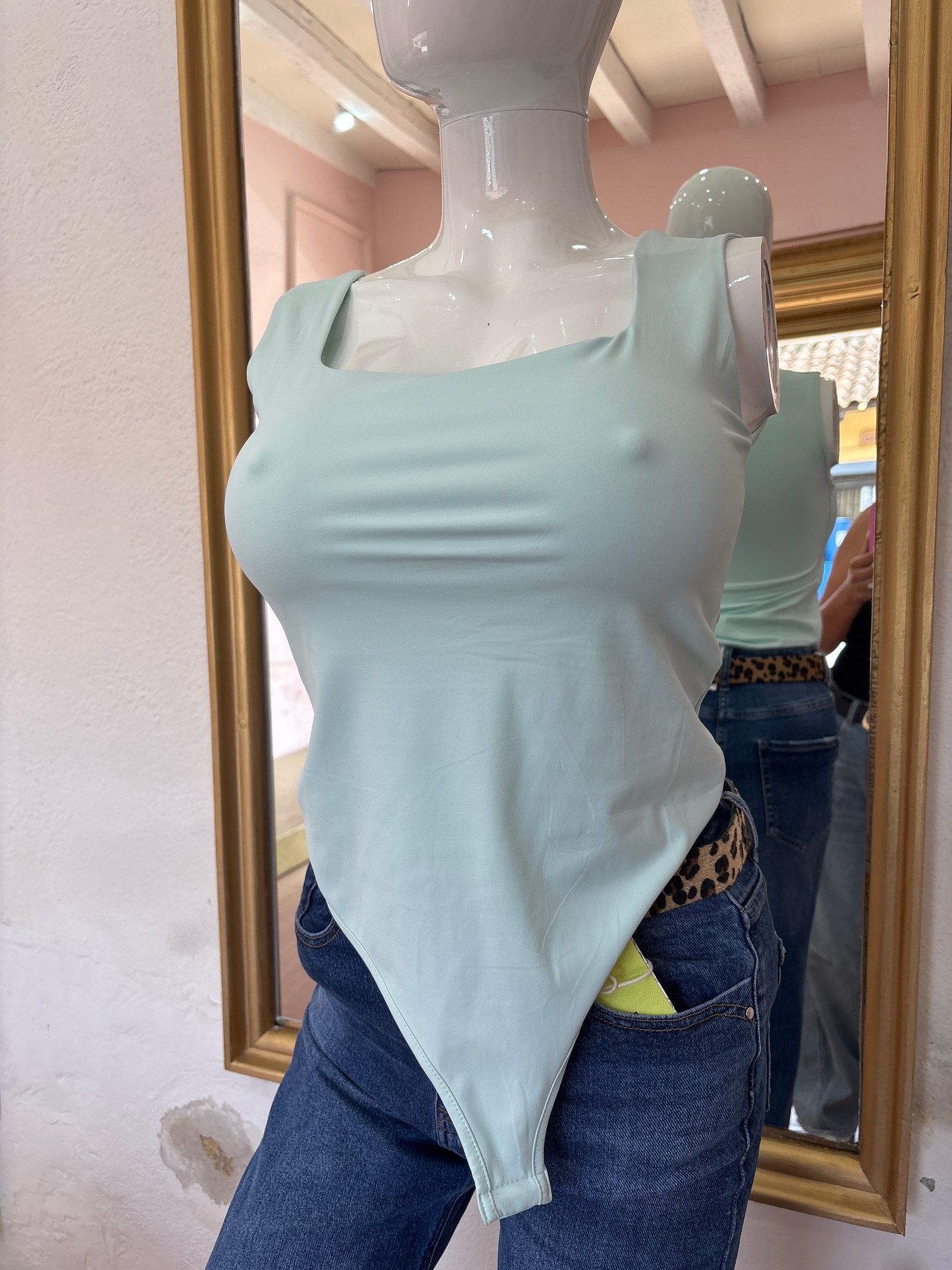 Body manga corta azul