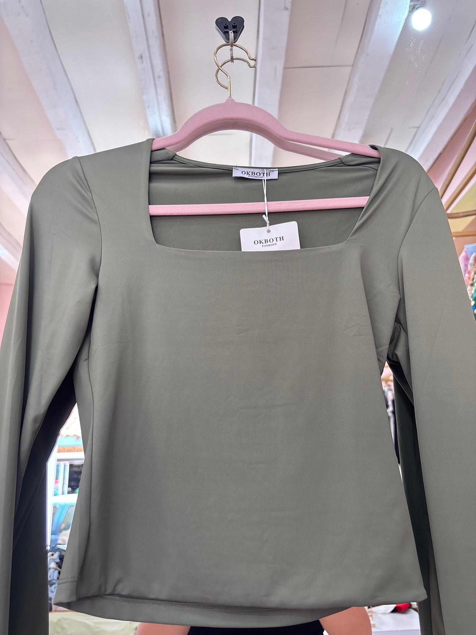 Blusa verde manga larga