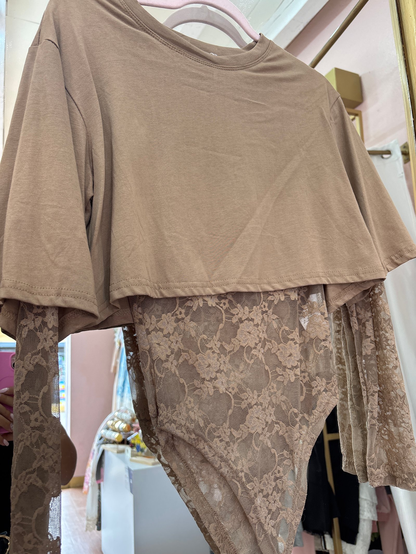 Blusa top con  encaje