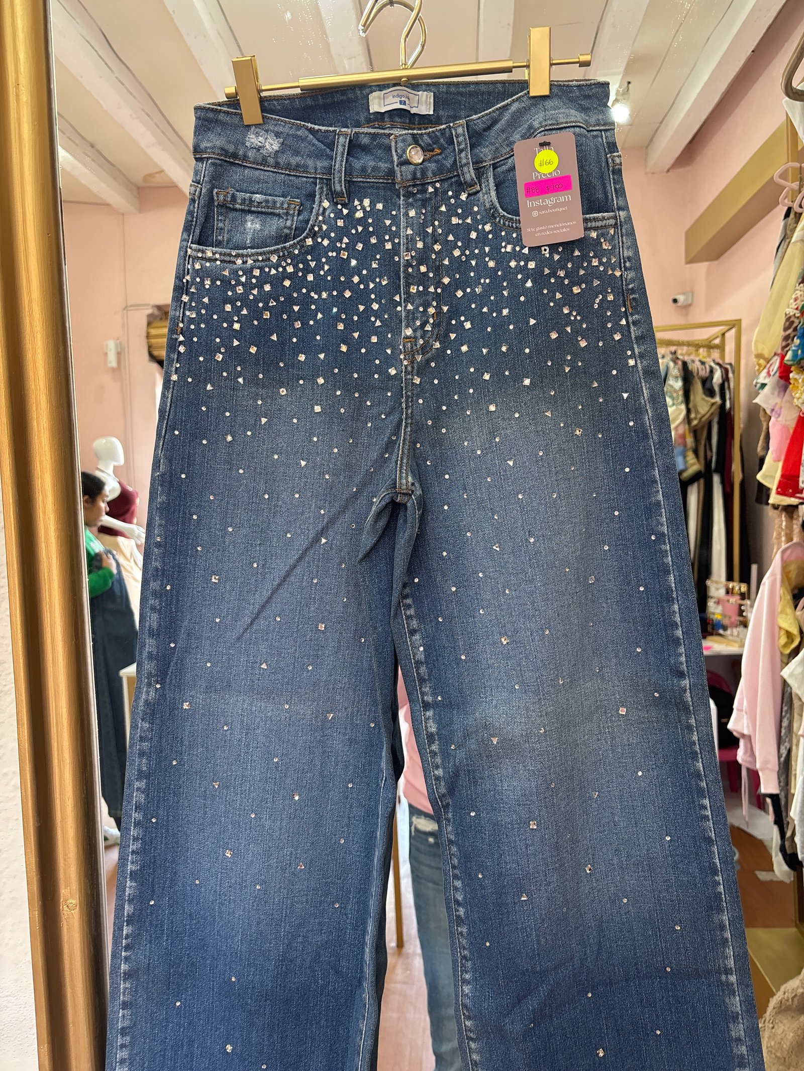 Pantalón brillos triángulo