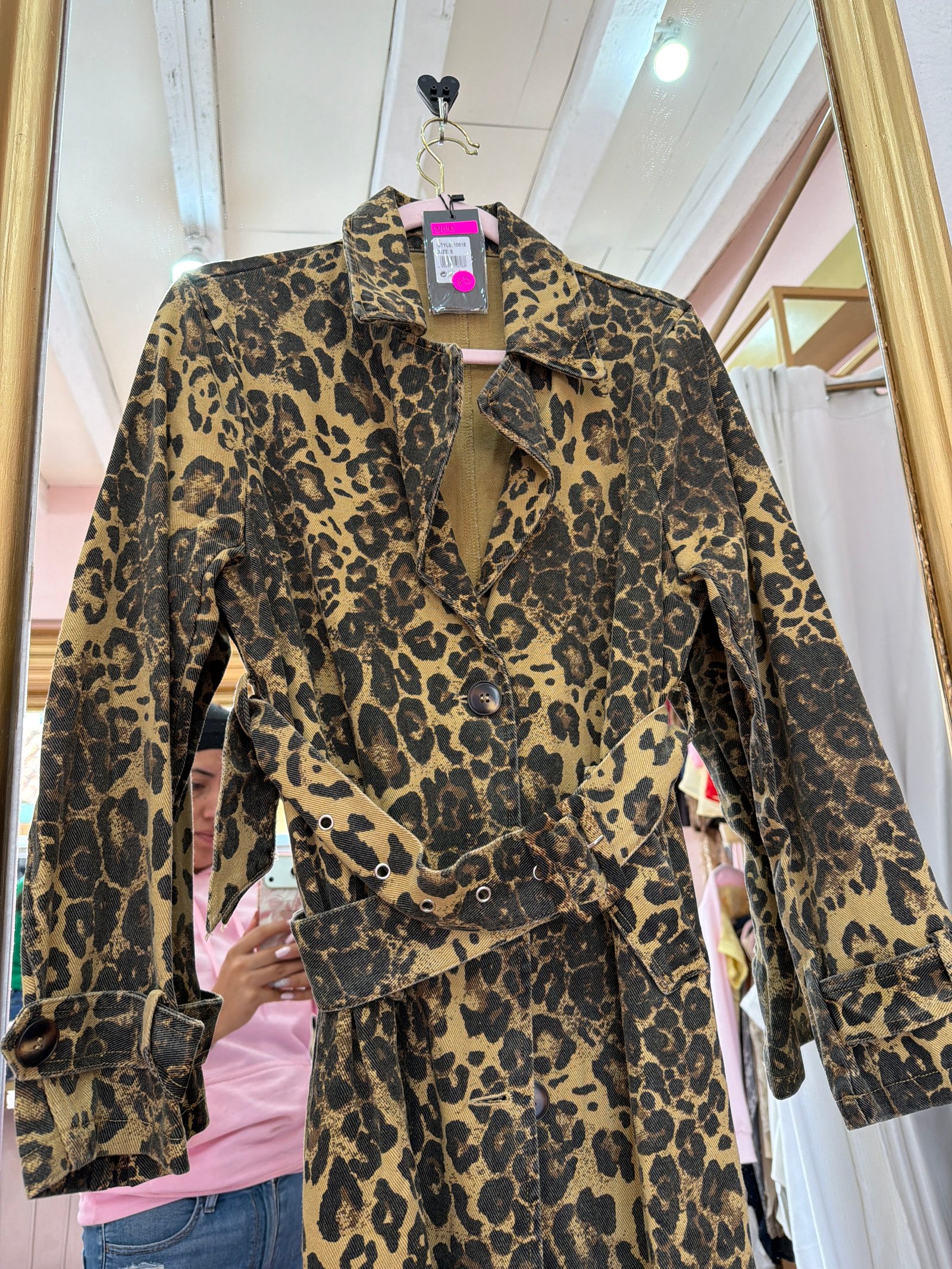Abrigo leopardo demin