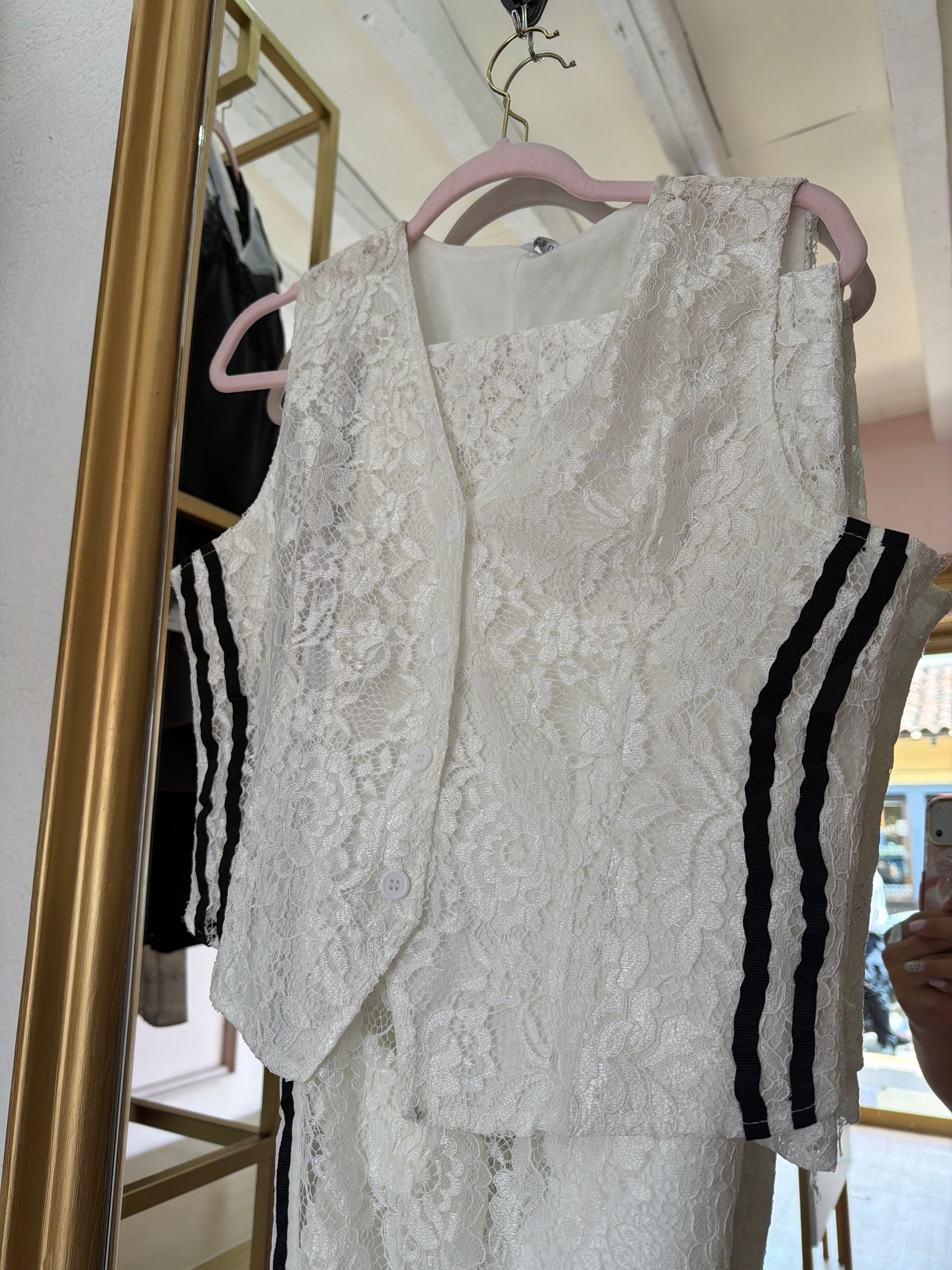 Conjunto encaje blanco