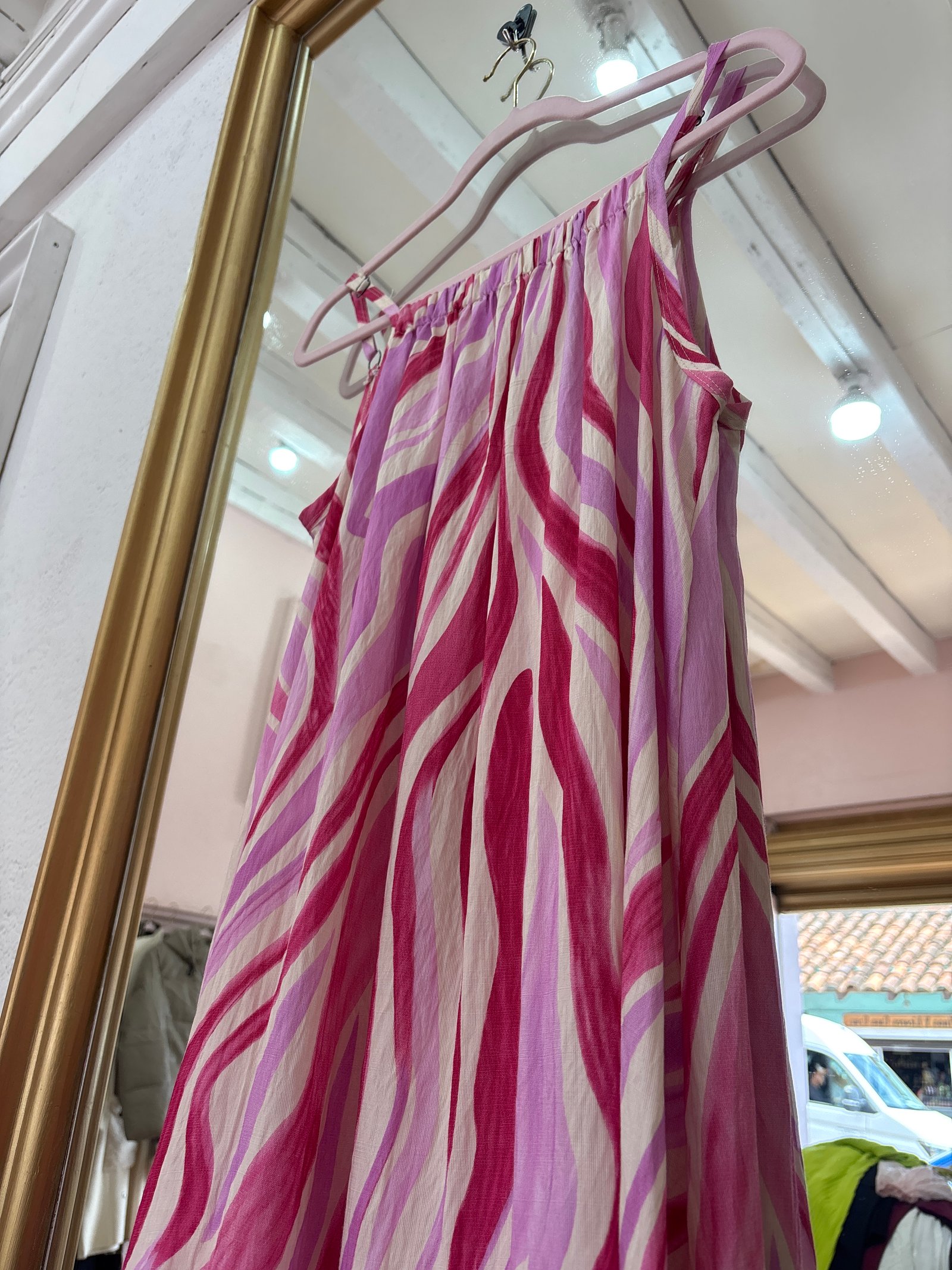 Vestido rayas rosa olgado