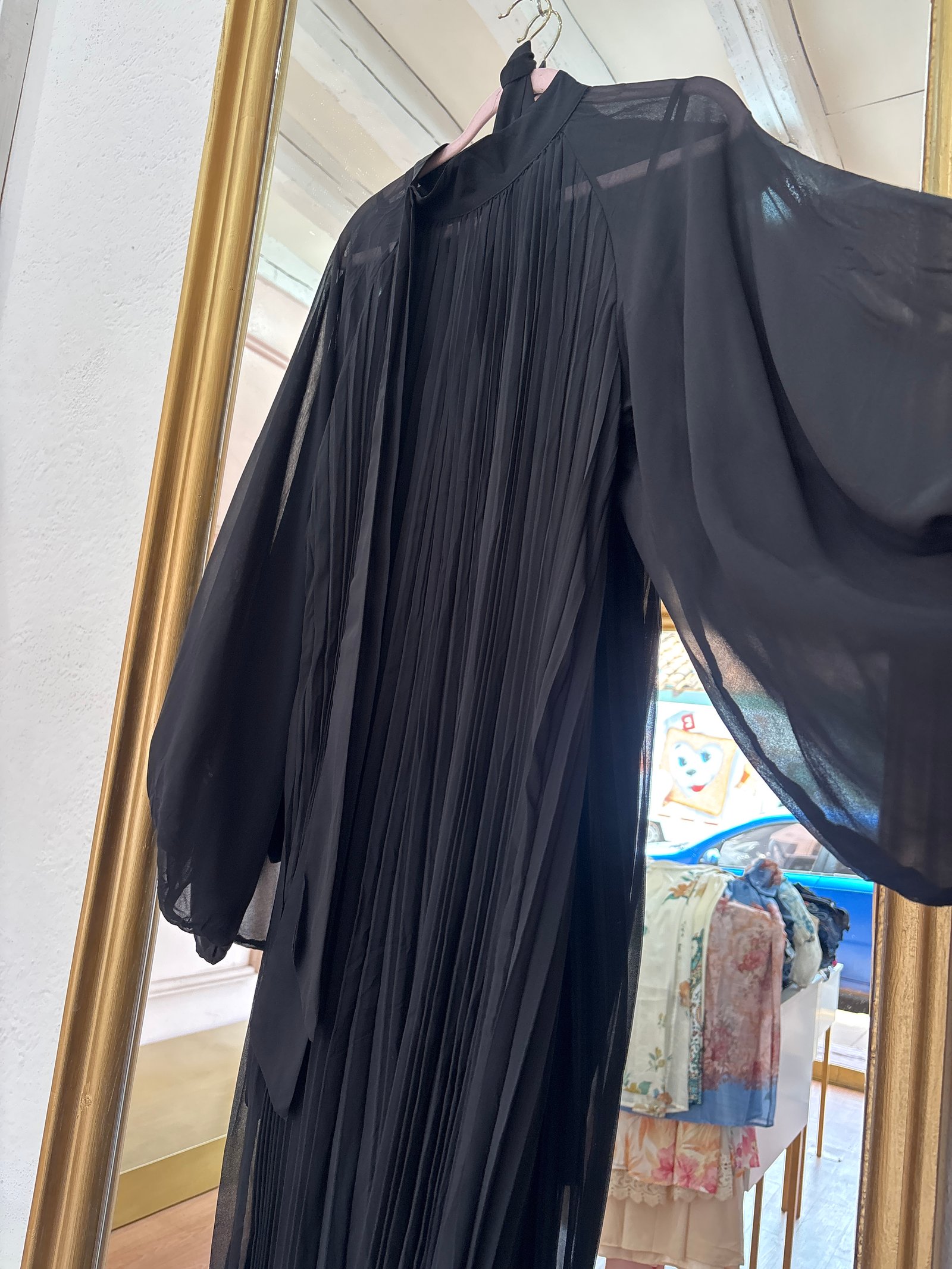 Maxi vestido negro tablones