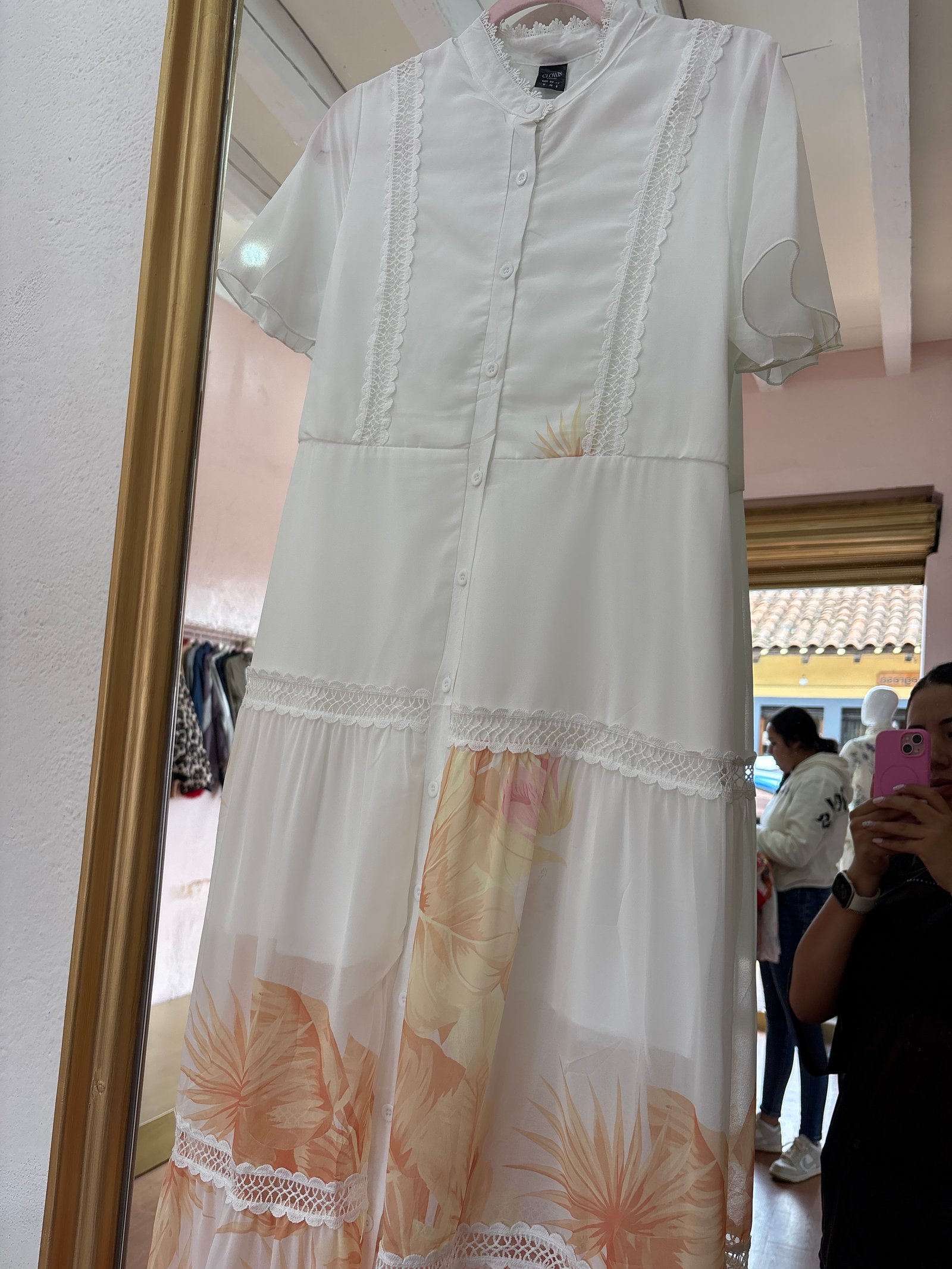 Vestido blanco amarillo