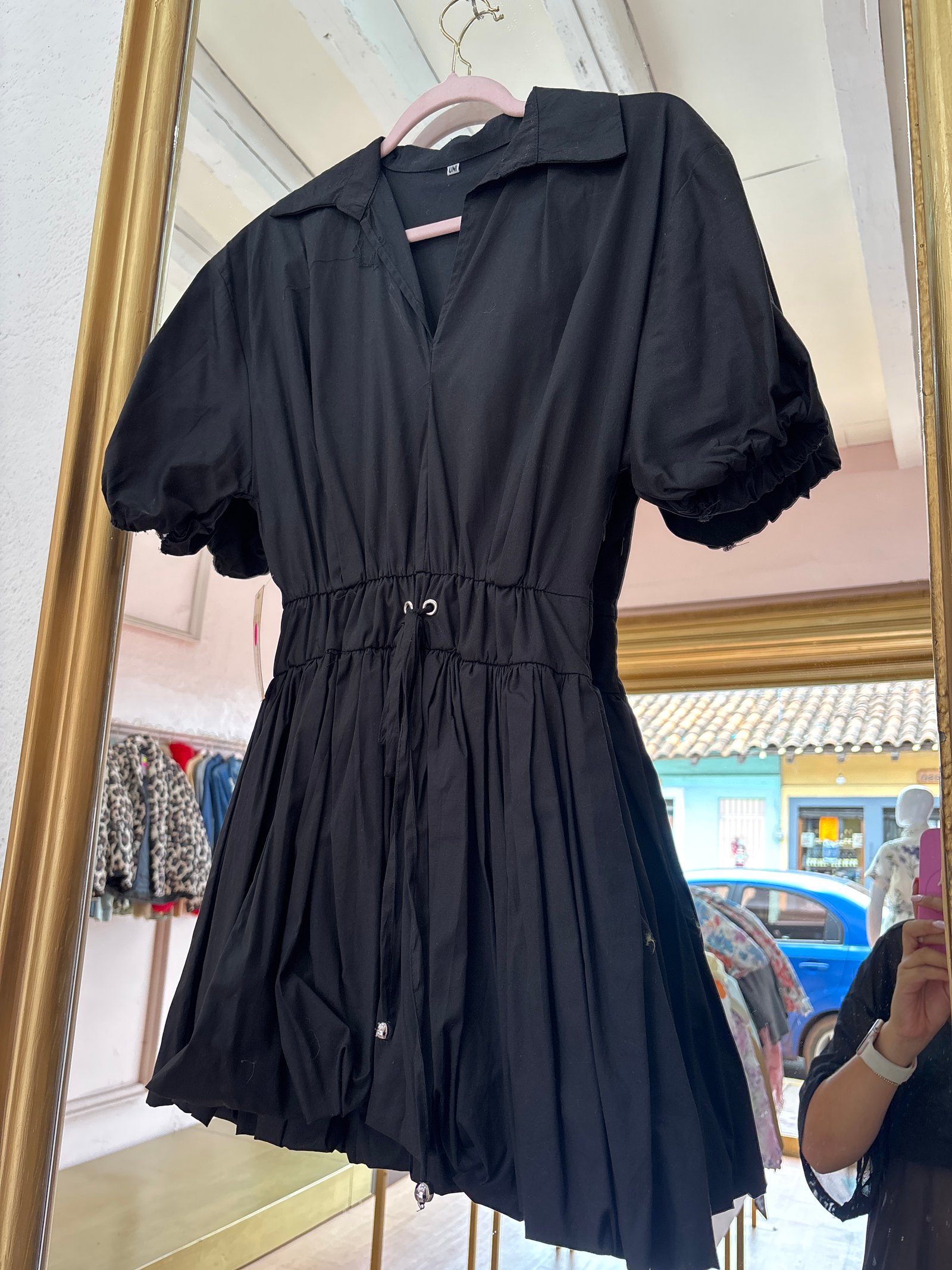 Vestido de globo negro
