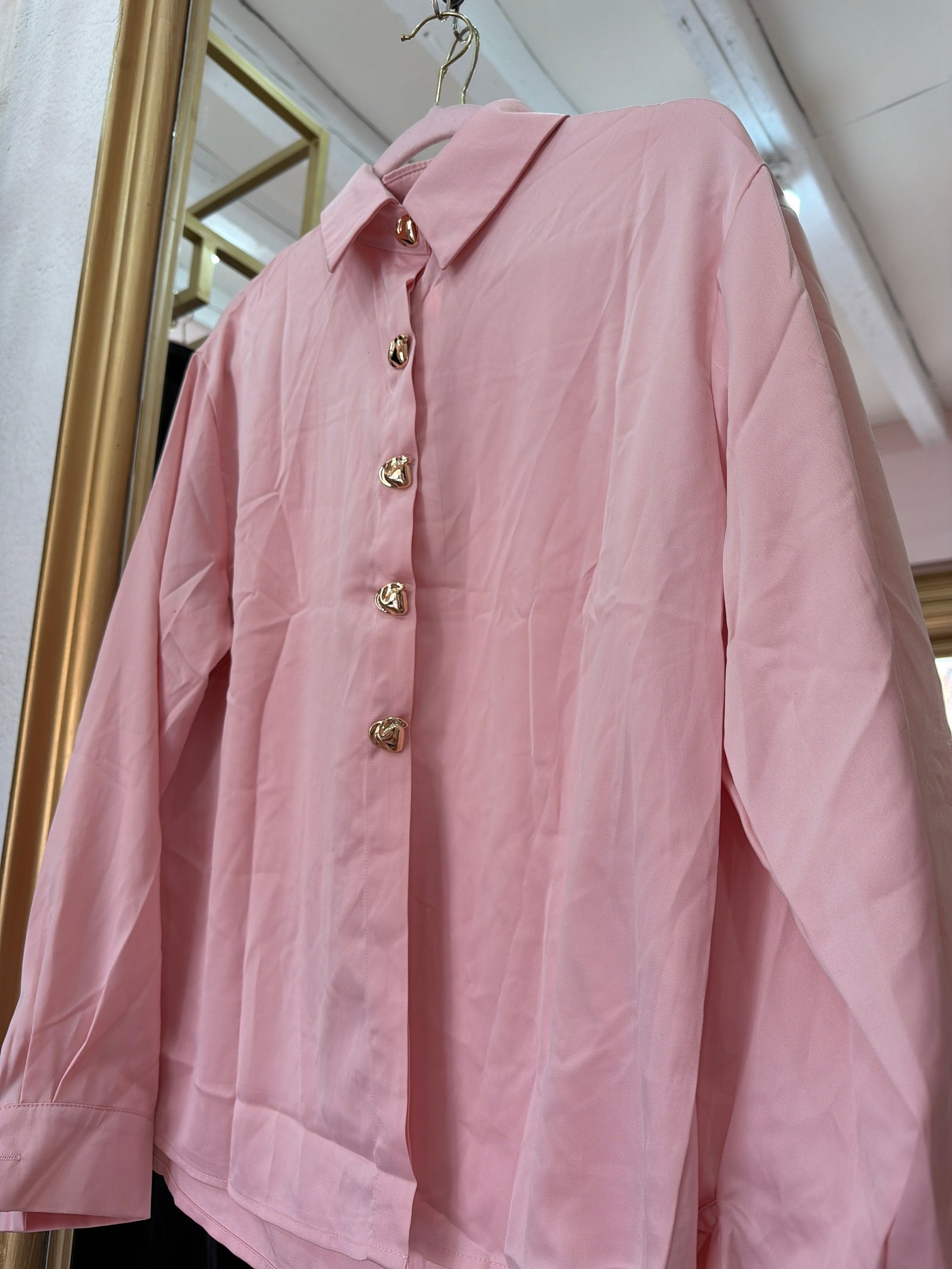 Camisa rosa seda