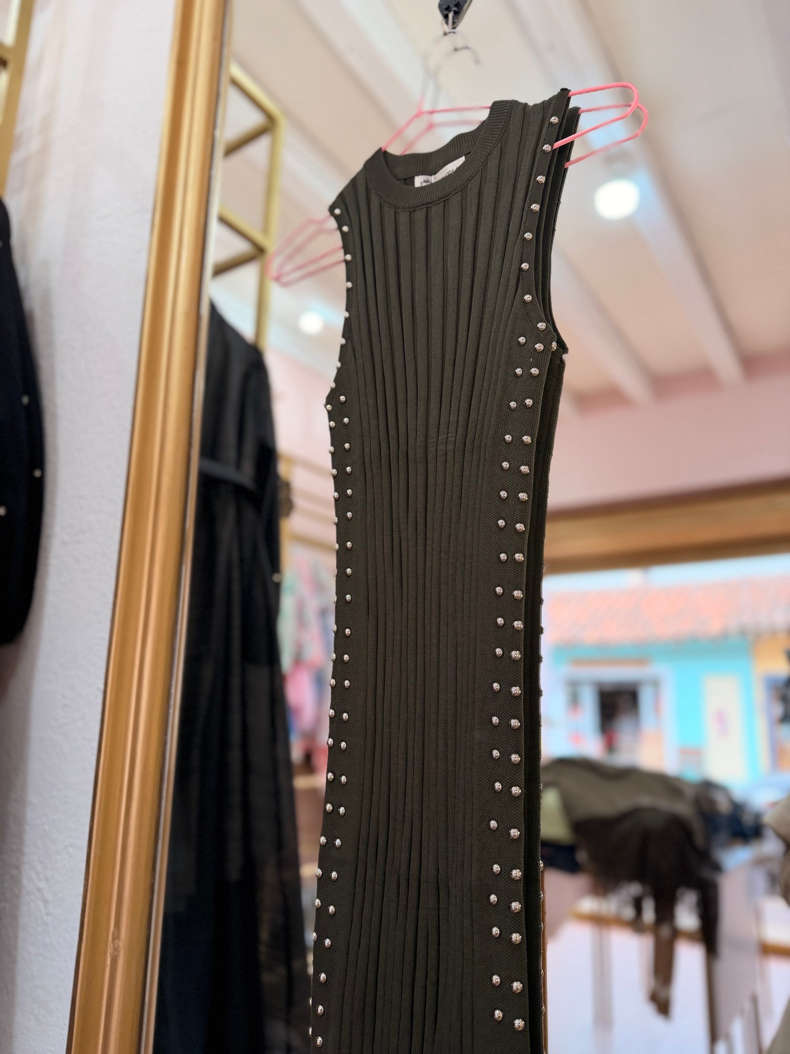 vestido de punto con plata