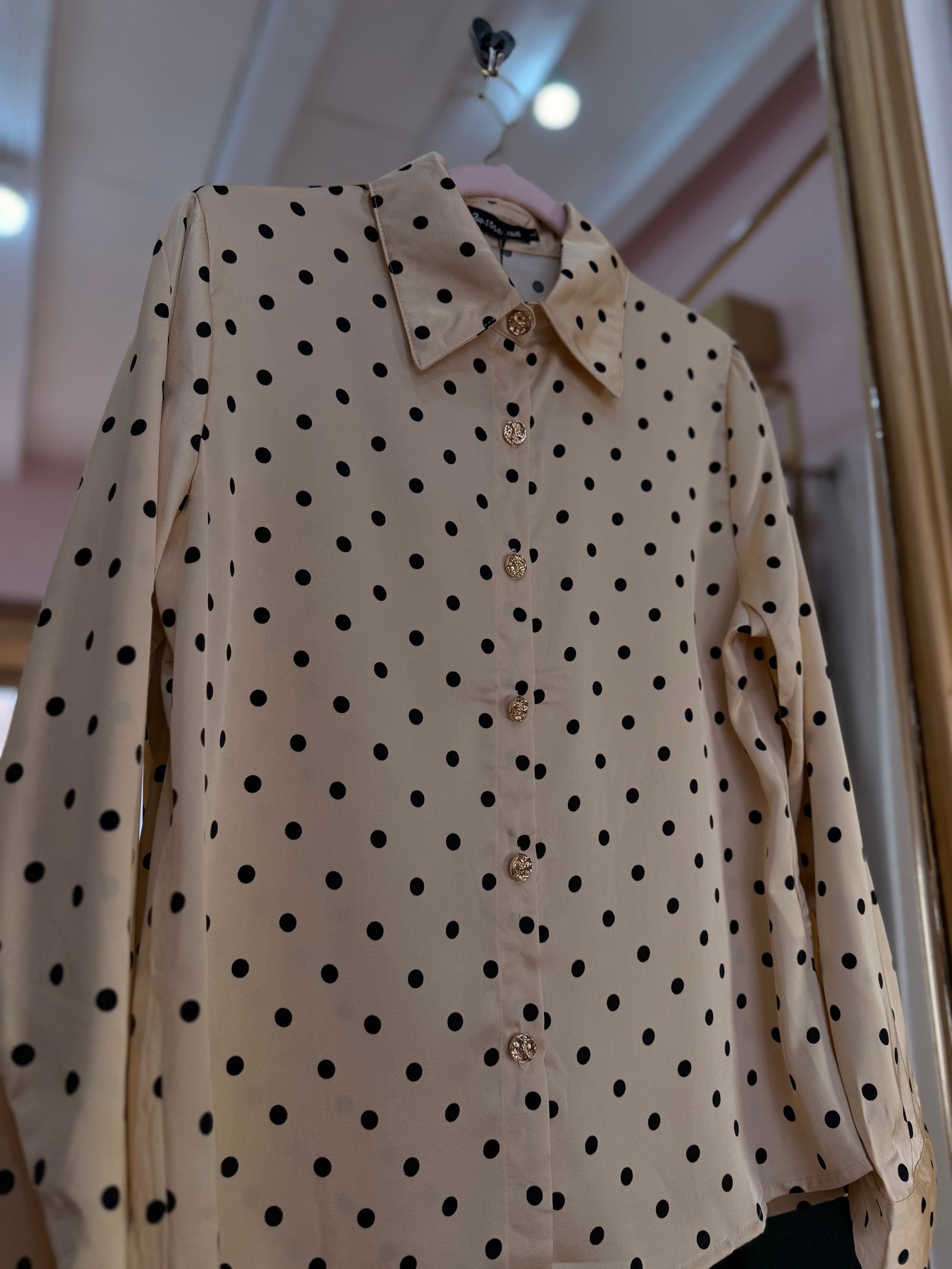 Camisa  de puntos satinados