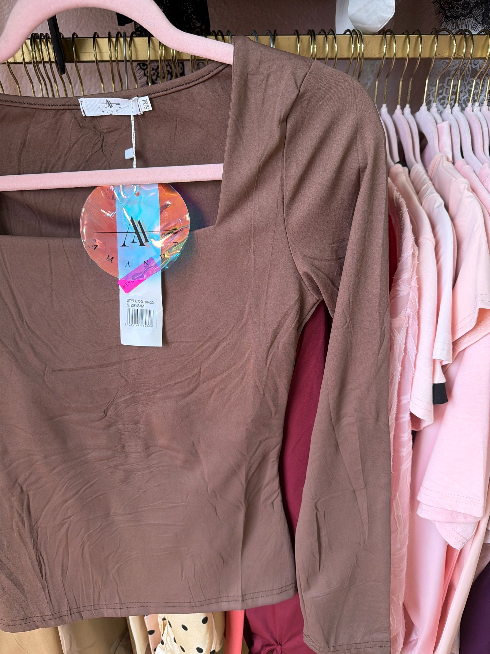 Blusa manga larga cuello redondo